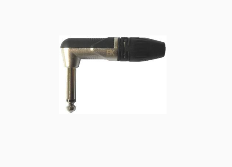 CONECTOR JACK MONO ACODADO GRIS PJ003PN