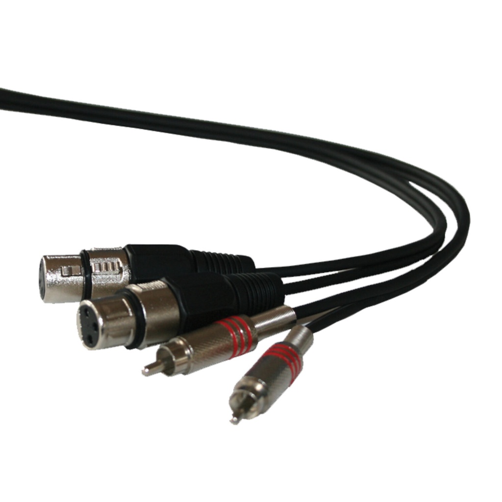 CABLE 2 RCA PLUG/2XLR FEMALE 3M