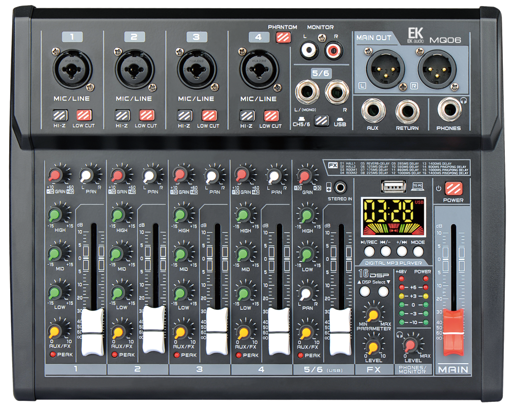 MESA EK 6 CANALES EFECTOS MQ06