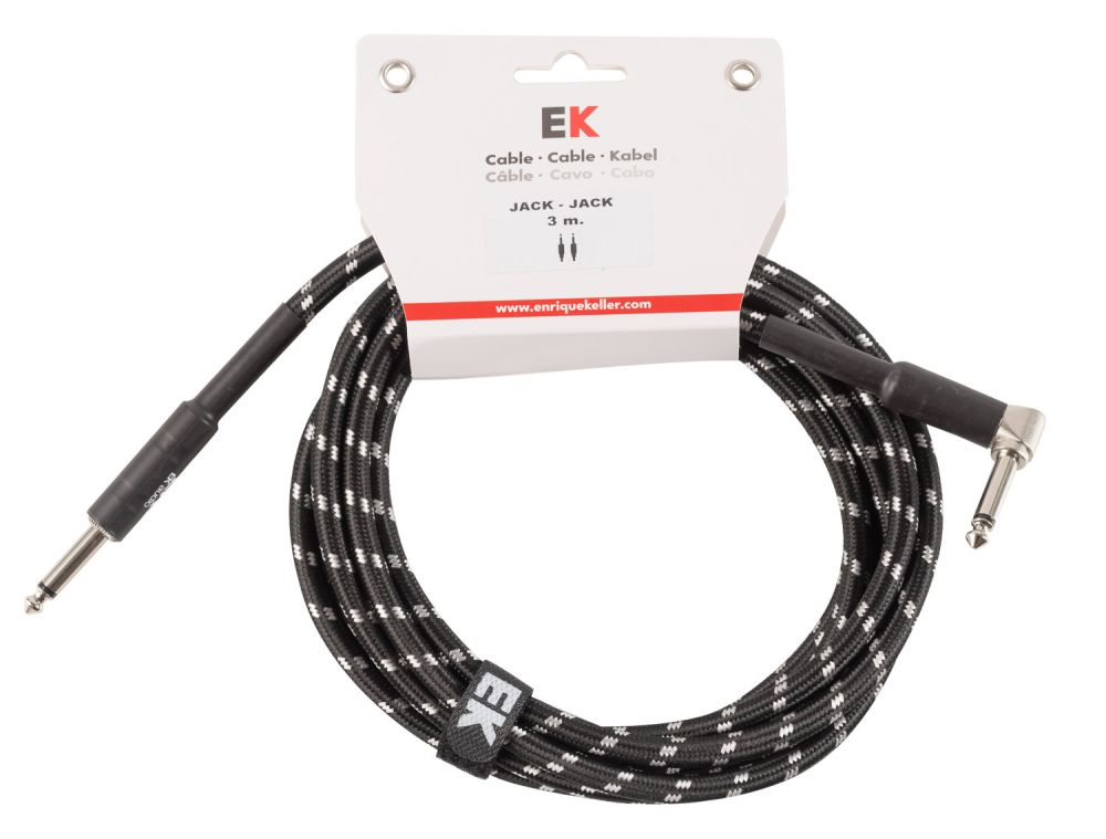 CABLE EK 3M JACK-JACK 90º TRENZADO SFJJ0033